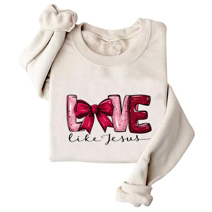 Damen Sweatshirt mit kreativem Herzmotiv und verspieltem Aufdruck Drune