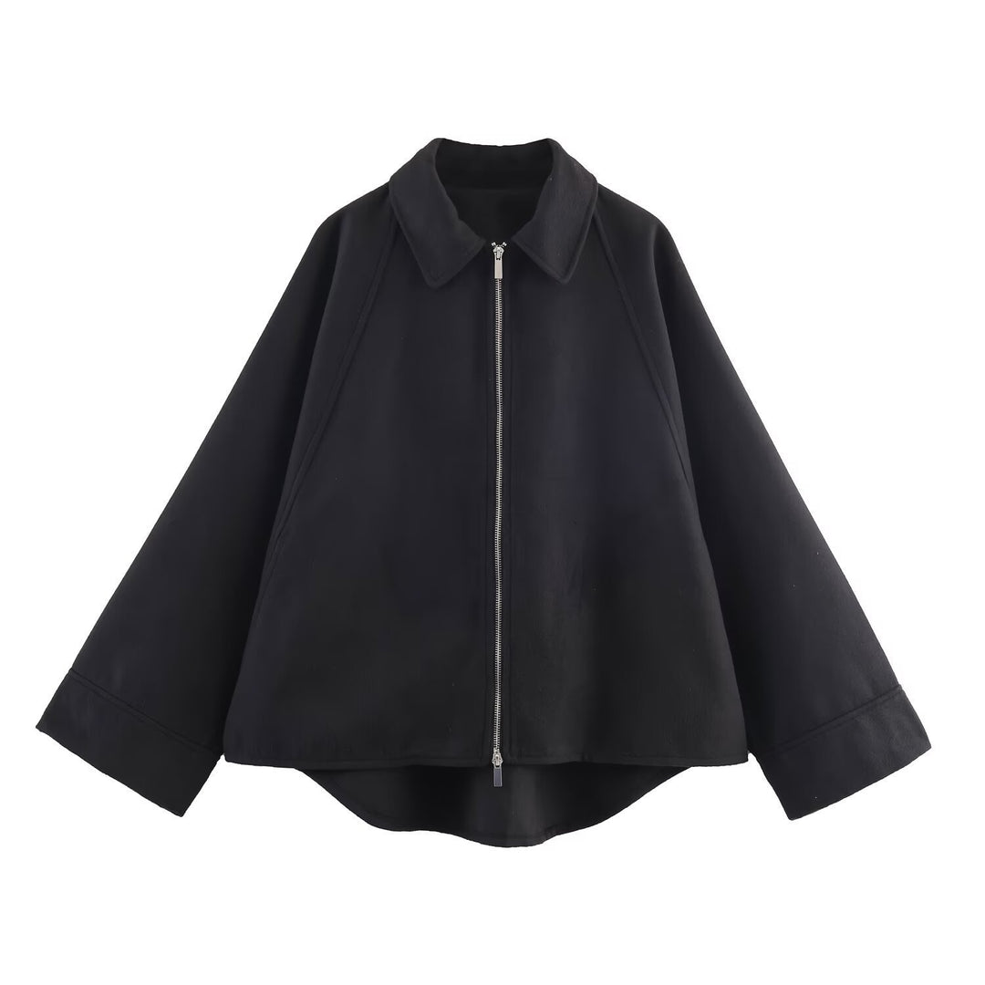 Damen modische oversized Jacke mit lässigem Schnitt und praktischem Reißverschluss Drune