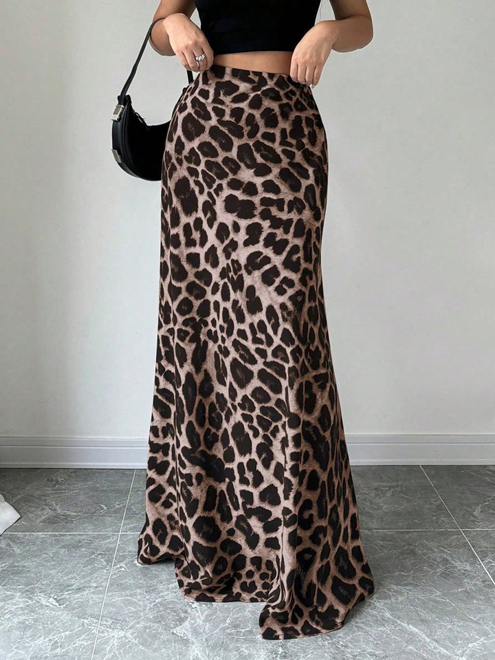 Damen Maxirock mit floralem Muster und seitlichen Schlitzen Drune