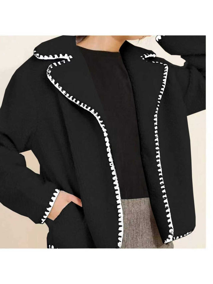 Damen modische Übergangsjacke mit kontrastierenden Nähdetails Drune