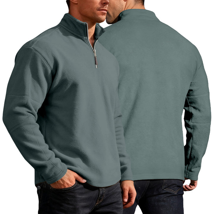 Herren nan leichter Mikrofleece-Performancepullover mit kurzem Reißverschluss Raglanärmeln und formgebenden Nähten Drune