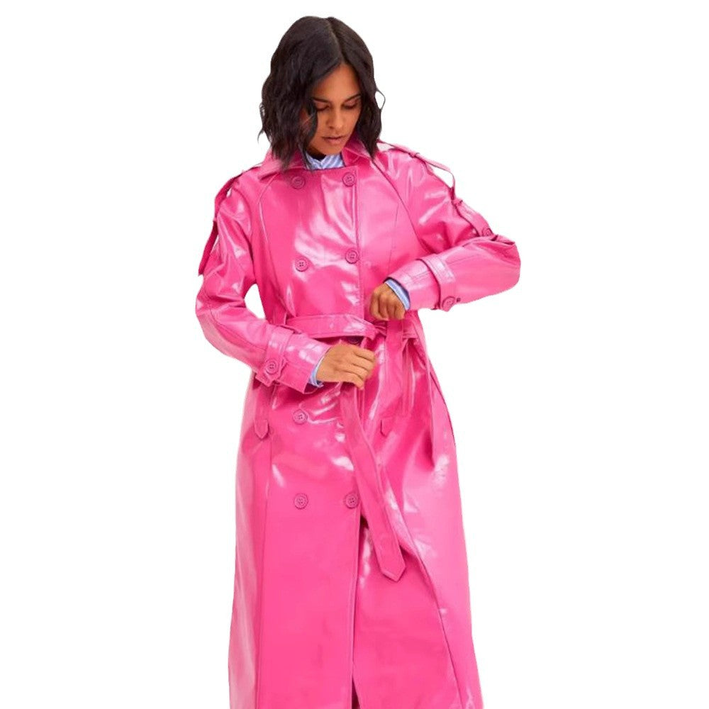 Damen modischer Trenchcoat mit Gürtel Drune