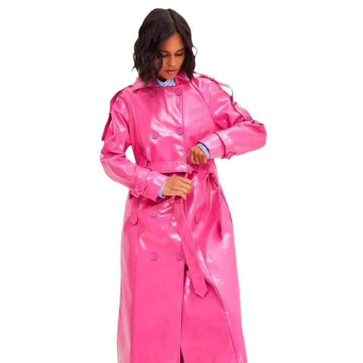 Damen modischer Trenchcoat mit Gürtel Drune