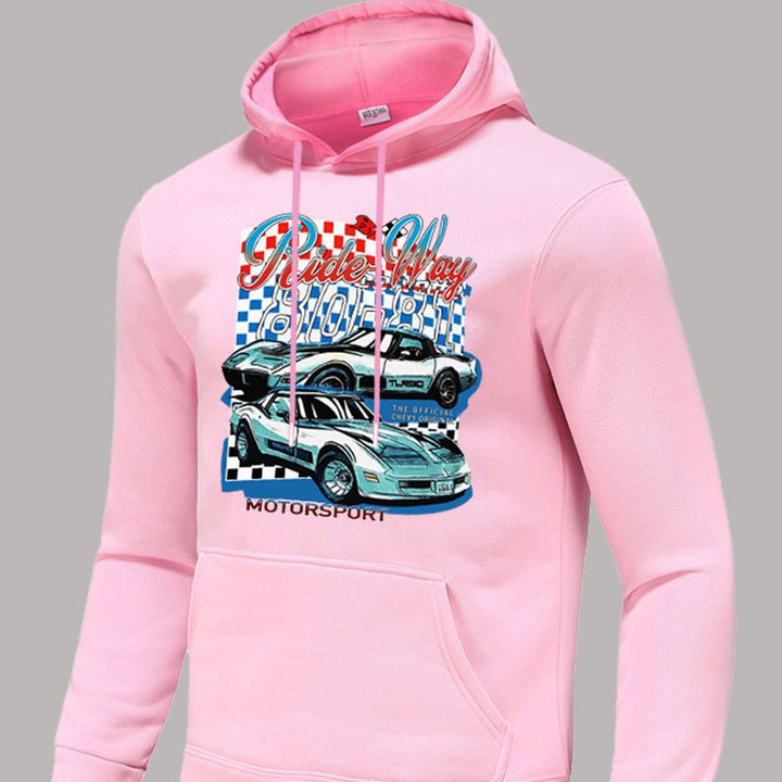 Damen Hoodie mit Motorsport Grafikdruck Drune
