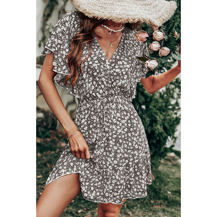 Damen Blumenmuster Kleid Drune