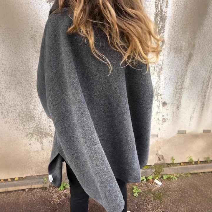 Damen elegante Übergangsjacke mit luxuriösem Kunstpelzkragen Drune