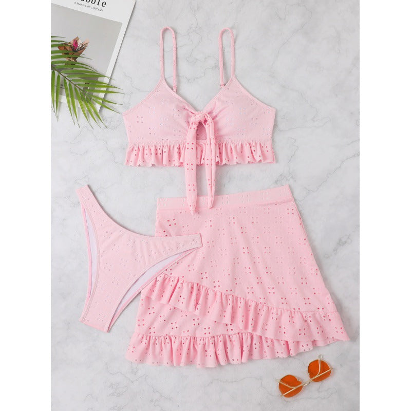 Damen Bikini-Set mit Oberteil und rüschigem Rock Drune