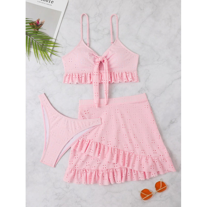 Damen Bikini-Set mit Oberteil und rüschigem Rock Drune