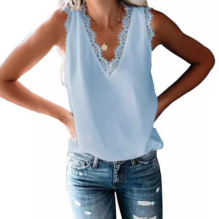Damen Bluse mit elegantem Spitzeneinsatz Drune