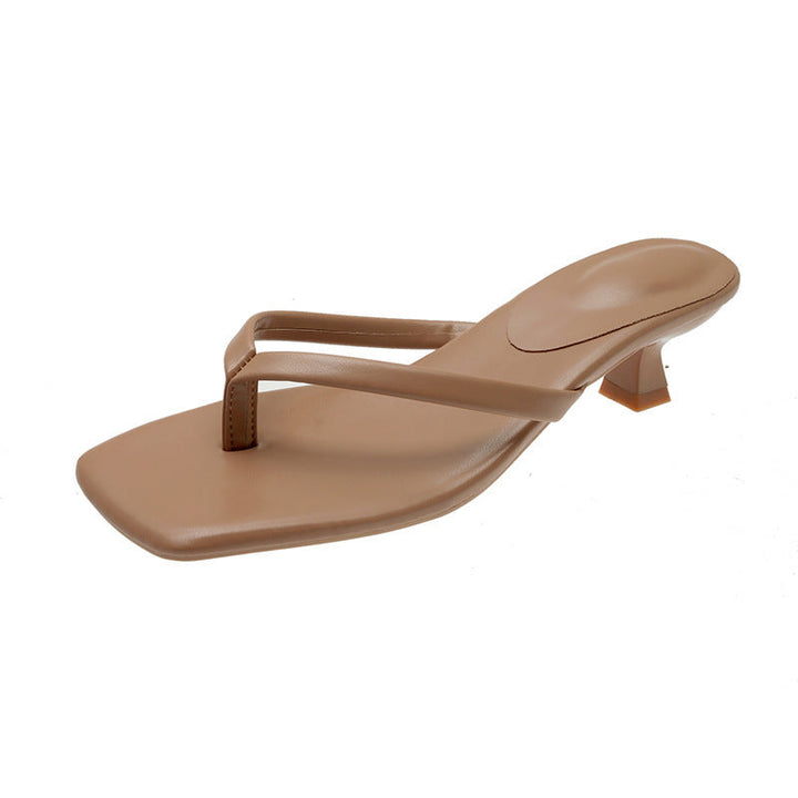 Damen Minimalistische Zehentrenner-Sandalen mit elegantem Absatz Drune