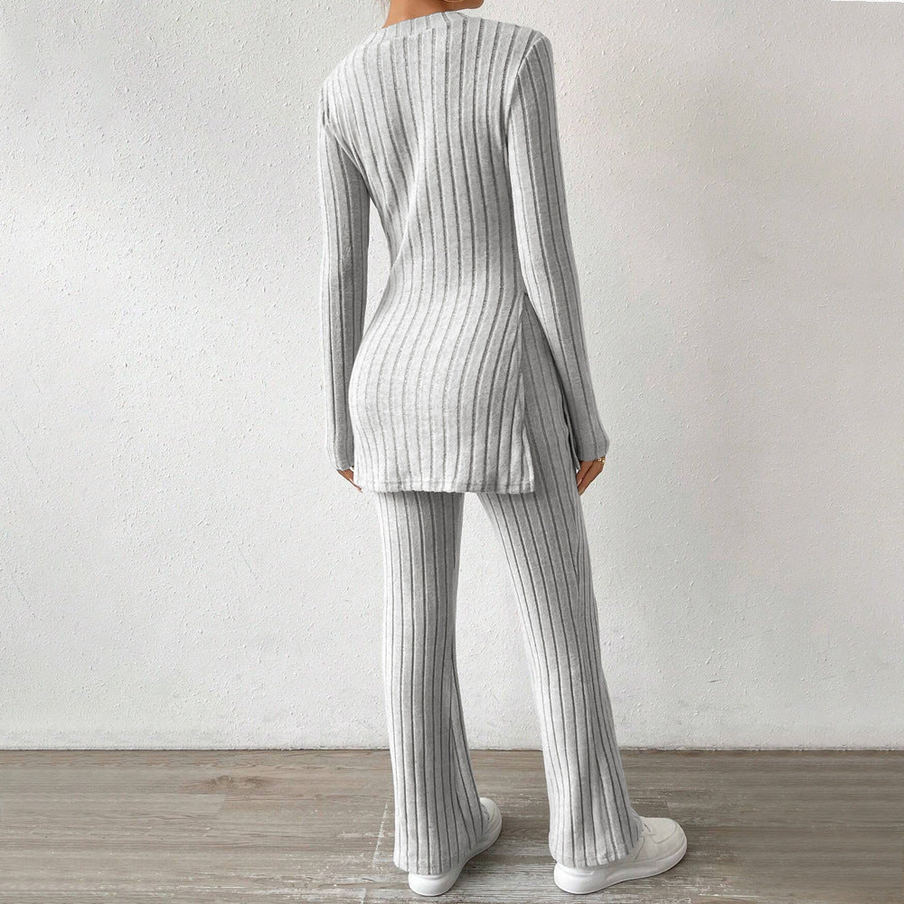 Damen Strickanzug mit eleganten langen Ärmeln und modischem Schnitt Drune