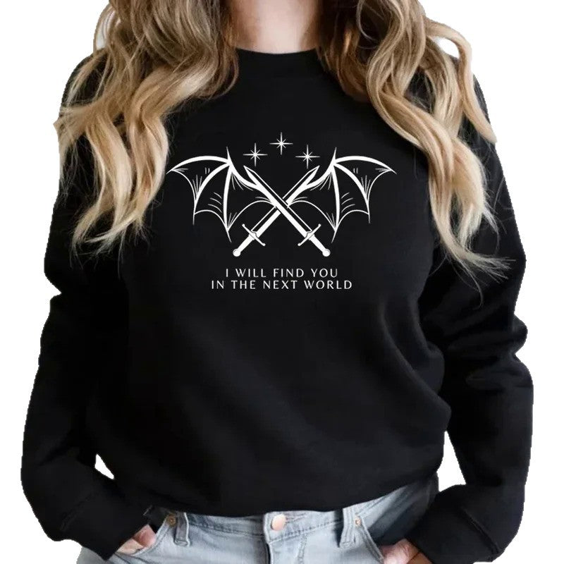Damen Sweatshirt mit künstlerischem Grafikdesign und inspirierendem Schriftzug Drune