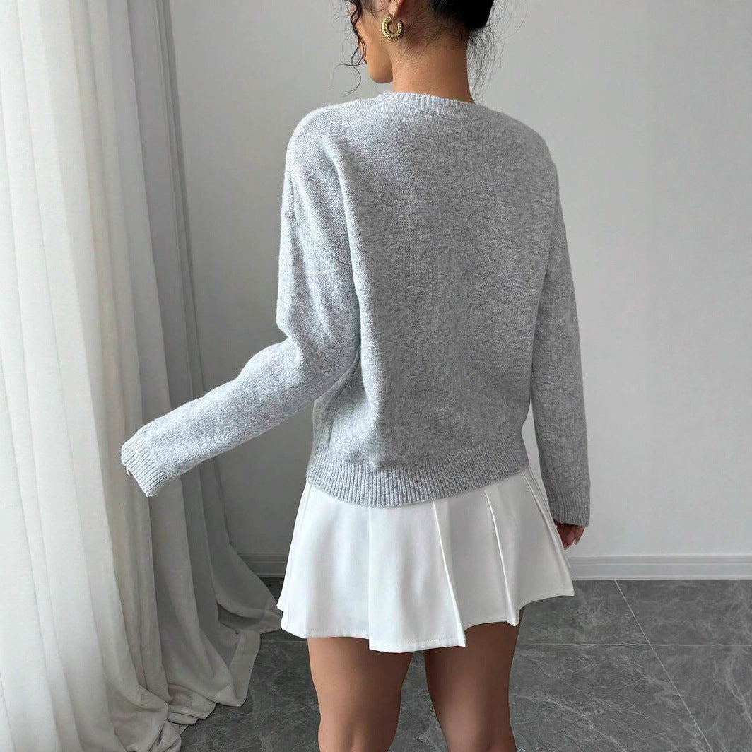 Damen Strickpullover mit einzigartigem floralem Design Drune