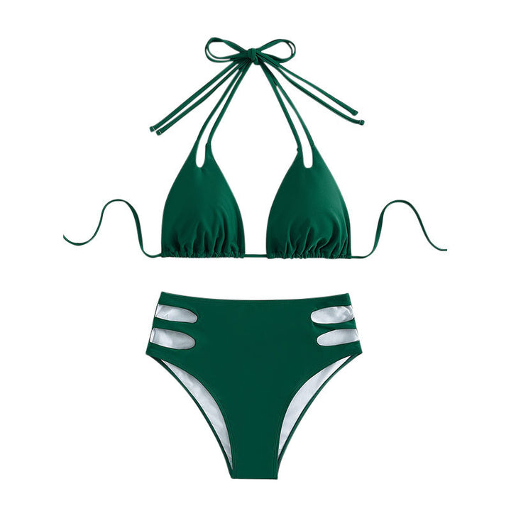 Damen Hochgeschnittener Triangel-Bikini mit innovativem Cut-Out-Design Drune