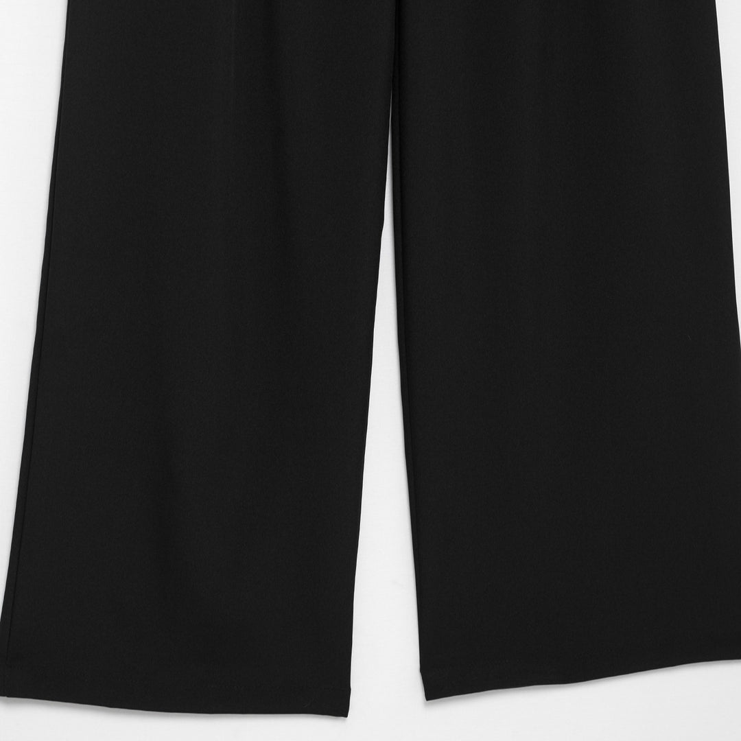 Damen weit geschnittene High-Waist-Stoffhose Drune