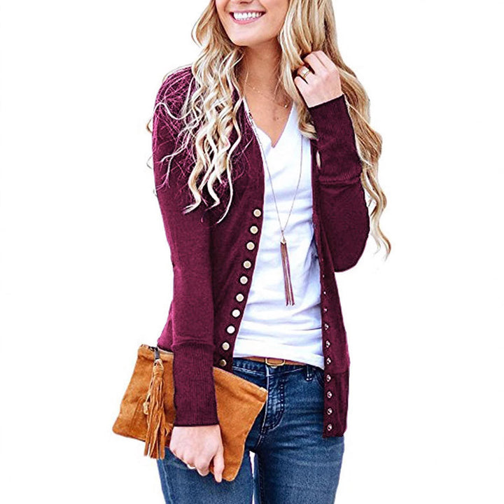Damen nan Feinstrick-Cardigan mit dekorativen Metallknöpfen und schmaler Silhouette Drune