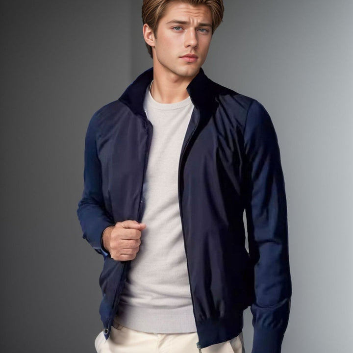 Herren modische Leichtjacke mit Stehkragen und praktischen Taschen Drune