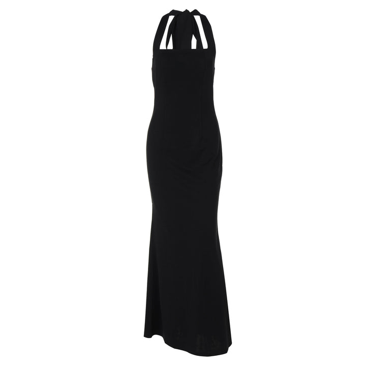 Damen Elegantes Maxikleid mit quadratischem Ausschnitt und figurbetonter Silhouette Drune