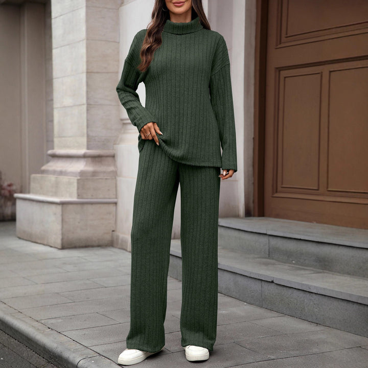 Damen Grobstrick Pullover und Hose Set Drune