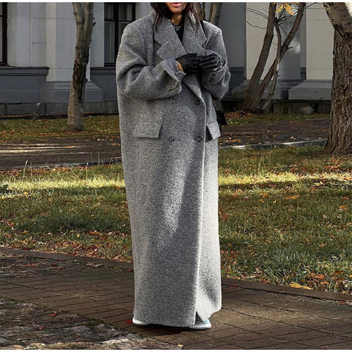 Damen oversized Wollmantel Drune