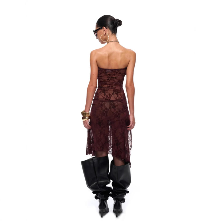 Damen Elegant geschnittenes Spitzenkleid Drune