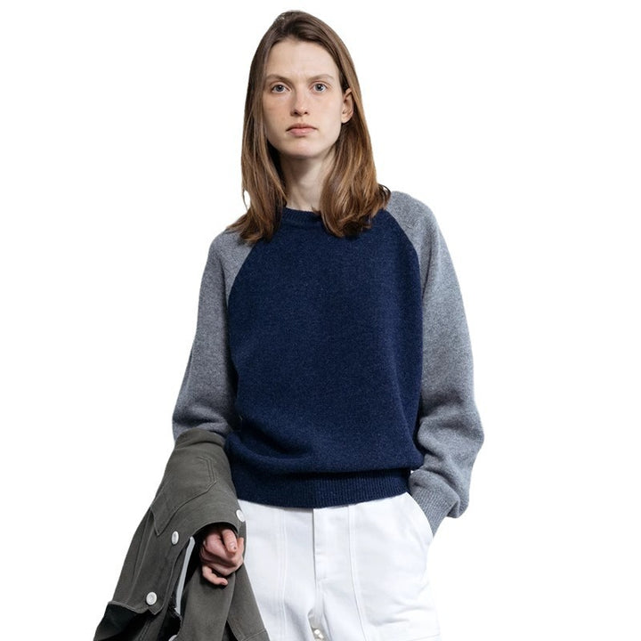 Damen sportlicher Strickpullover mit Raglanärmeln Drune