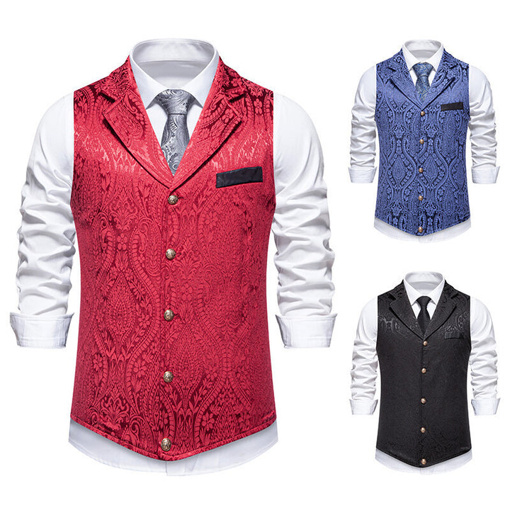 Herren elegante Weste mit aufwendigem Muster und hochwertigem Stoff Drune
