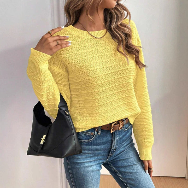Damen Strickpullover mit verspieltem Schleifendetail im Rücken und modernem V-Ausschnitt Drune