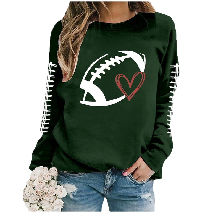 Damen Sweatshirt mit sportlichem Fußball-Motiv und lässigem Schnitt Drune