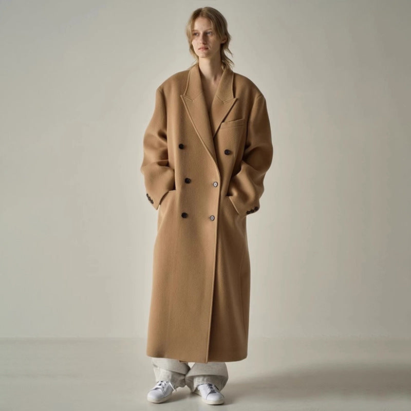 Damen Eleganter und übergroßer Wollmantel Drune