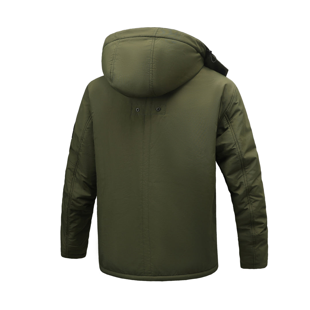 Herren  isolierte sherpa-gefütterte Parka mit Kapuze und Reißverschluss sowie Utility-Ärmeltasche Drune