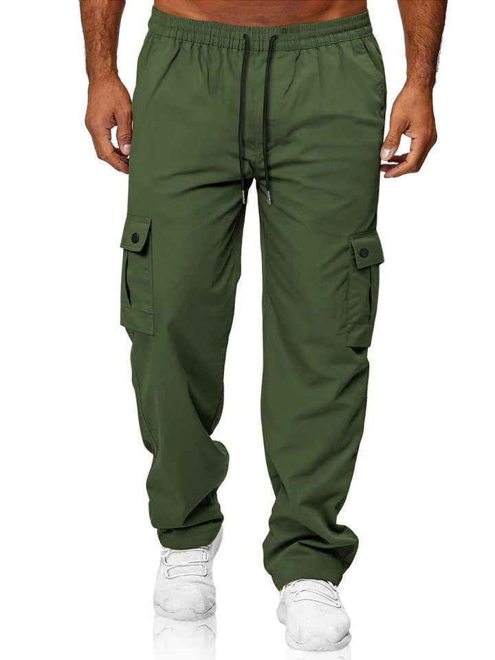 Herren nan Cargo-Jogginghose mit elastischem Tunnelzugbund, großen Klapptaschen und relaxed Fit Drune