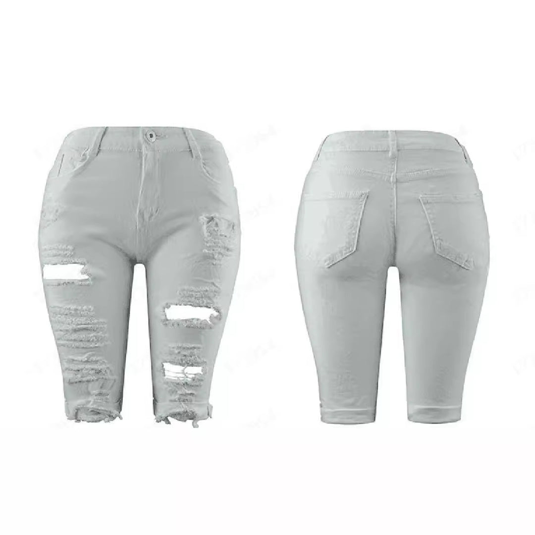 Damen Destroyed Denim-Hose mit lässigem Schnitt und modischen Rissdetails Drune