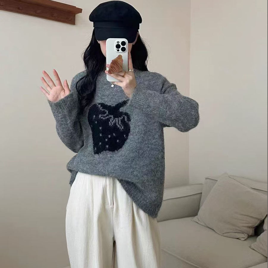 Damen Kuscheliger Pullover im modernen Design mit niedlichem Tiermotiv Drune