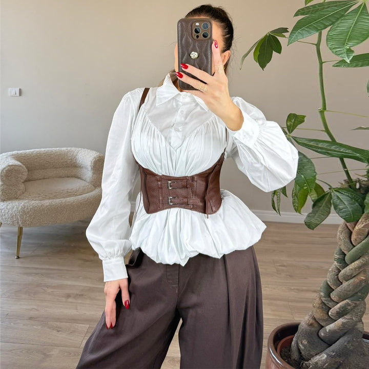 Damen Korselett-Corsettop mit dekorativen Schnallen Drune