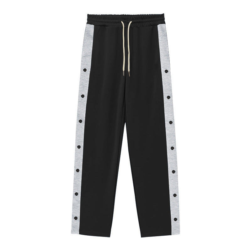 Damen Sportliche Freizeitpants mit Druckknöpfen an den Seiten Drune
