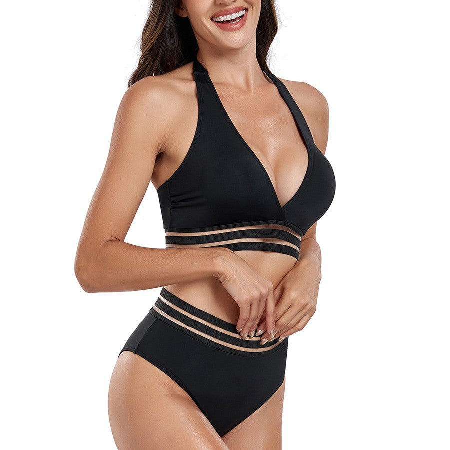 Damen Hochtailliertes Bikini-Set mit innovativem Cut-Out-Design Drune