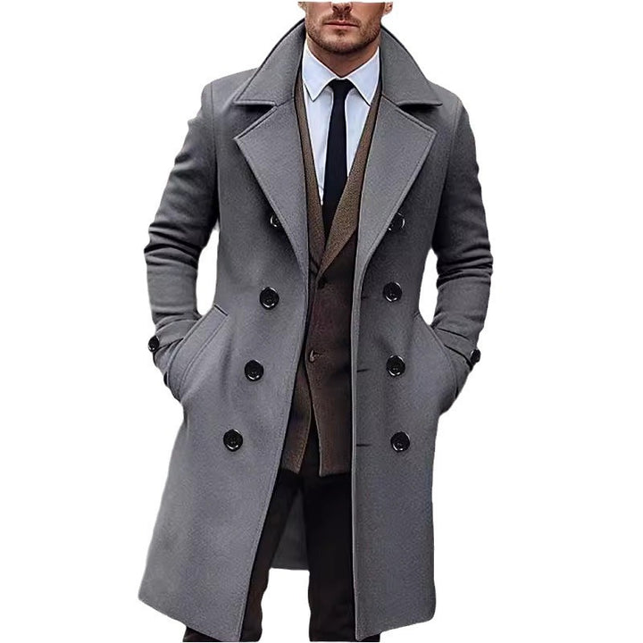Herren doppelreiher Mantel aus hochwertigem Material Drune