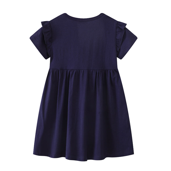 Mädchen T-Shirt Kleid mit glitzerndem Einhornmotiv Drune