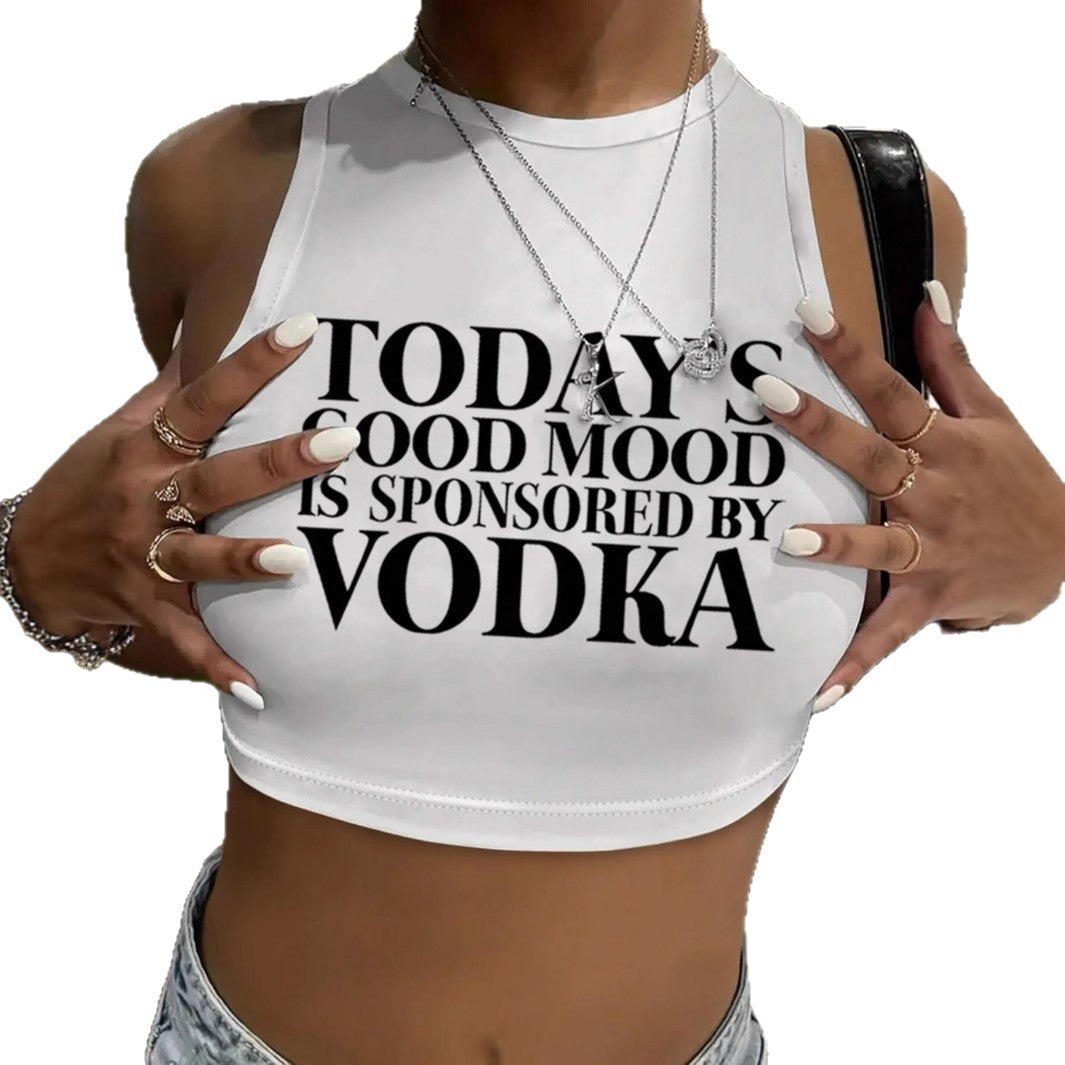 Damen Crop-Top mit inspirierendem Schriftzug und figurbetontem Design Drune