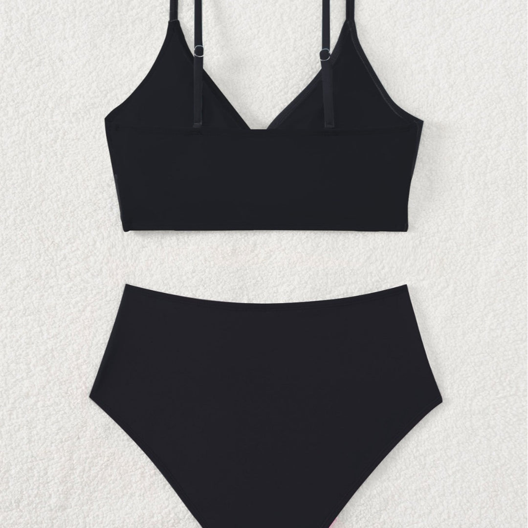 Damen Hochtaillierter Bikini mit überkreuztem Oberteil und eleganten Raffungselementen Drune