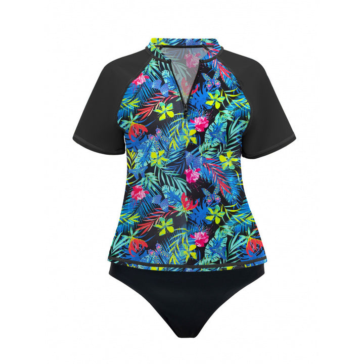 Damen Buntes UV-Schutz Rashguard mit Shorts Drune
