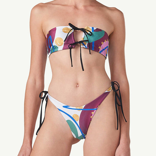 Damen Bandeau-Bikini mit stilvollem Bindesystem Drune
