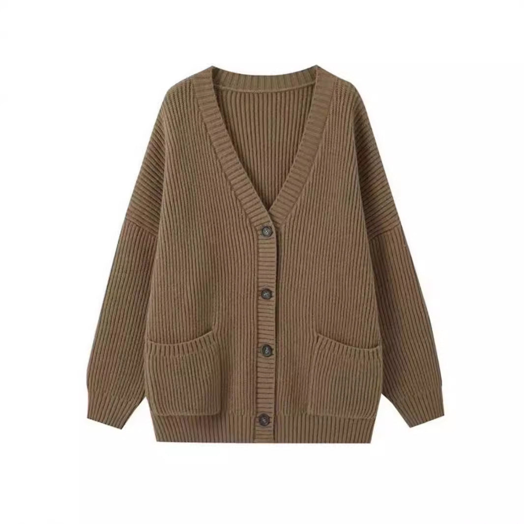 Damen Grobstrick-Cardigan mit Taschen und weichem Schnitt Drune