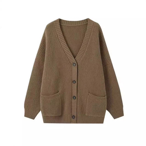 Damen Grobstrick-Cardigan mit Taschen und weichem Schnitt Drune