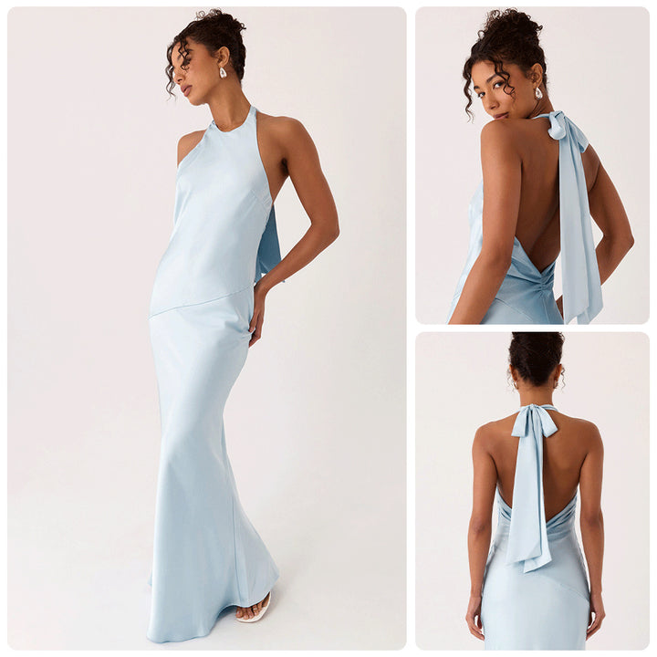 Damen Elegantes Abendkleid mit schickem Halterdesign und fließendem Stoff Drune