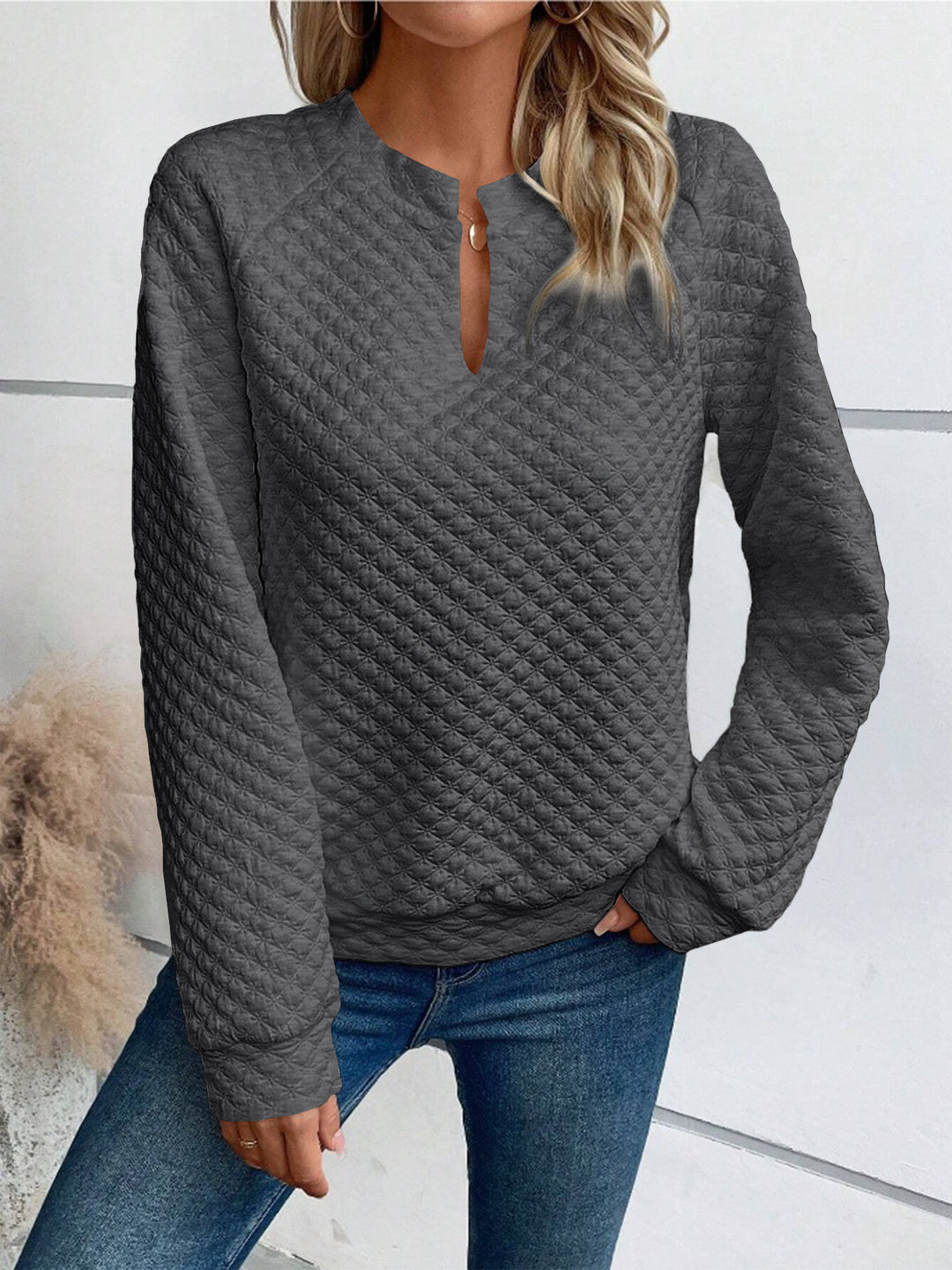 Damen Sweatshirt mit strukturiertem Design Drune