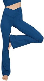 Damen Bootcut Yoga-Hose aus elastischem Material mit hohem Bund Drune