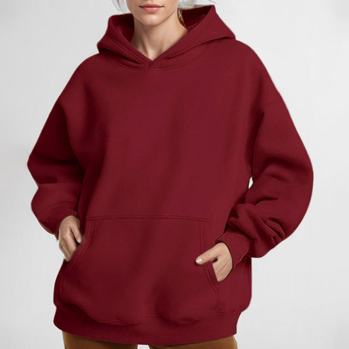 Damen nan Oversize-Kapuzenpullover mit ballonärmeln, herausgehobener Kängurutasche und weich angerauter Innenseite Drune