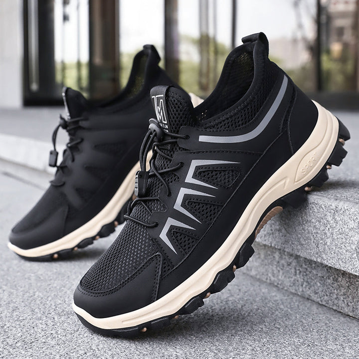 Herren nan atmungsaktiver Trekking-Sneaker mit Schnellzug-Schnürung, sockenähnlichem Meshschaft und griffiger Profilsohle Drune